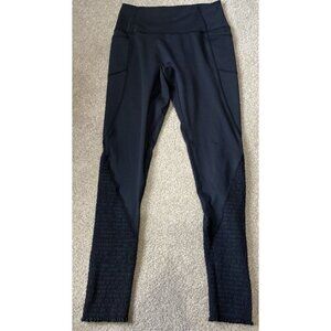 Free People Black Legging Women's Medium Gathered at bottom of leg 26" Inseam